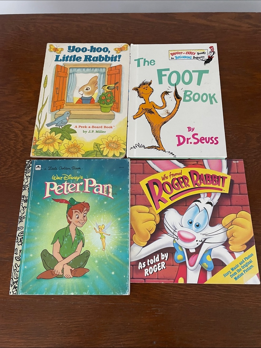 Set of 4 Vintage Children's Picture Books - Peter Pan - Roger rabbit -dr. Suess